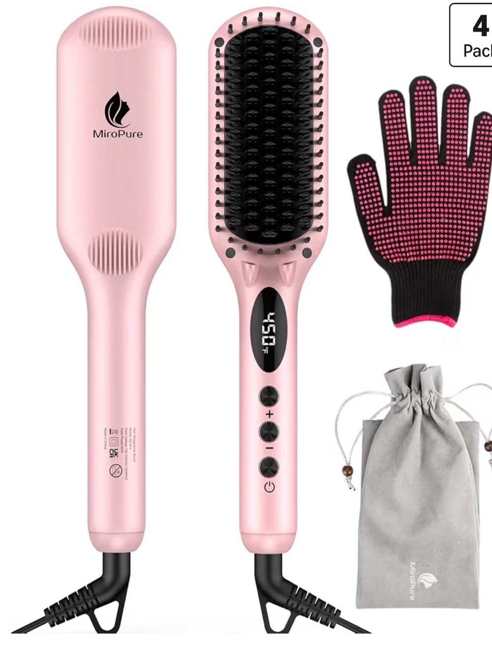 MiroPure Enhanced Hair Straightener Heat Brush